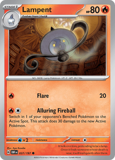 Carta Lampent 37/197 do set Obsidian Flames — Pokémon TCG | Bynx