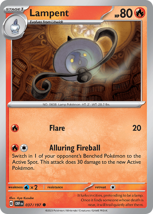 Carta Lampent 37/197 do set Obsidian Flames — Pokémon TCG | Bynx