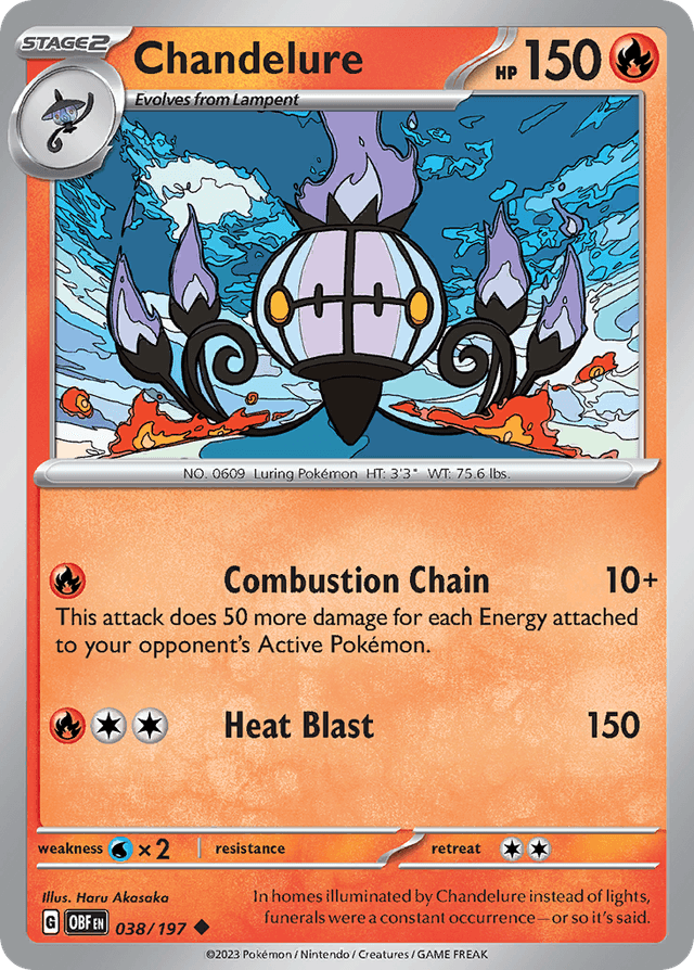 Carta Chandelure 38/197 do set Obsidian Flames — Pokémon TCG | Bynx