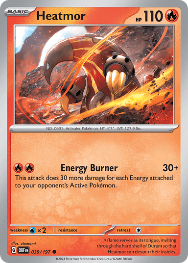 Carta Heatmor 39/197 do set Obsidian Flames — Pokémon TCG | Bynx