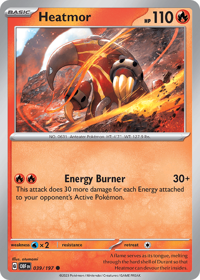 Carta Heatmor 39/197 do set Obsidian Flames — Pokémon TCG | Bynx