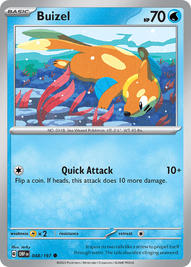 Carta Buizel 48/197 do set Obsidian Flames — Pokémon TCG | Bynx