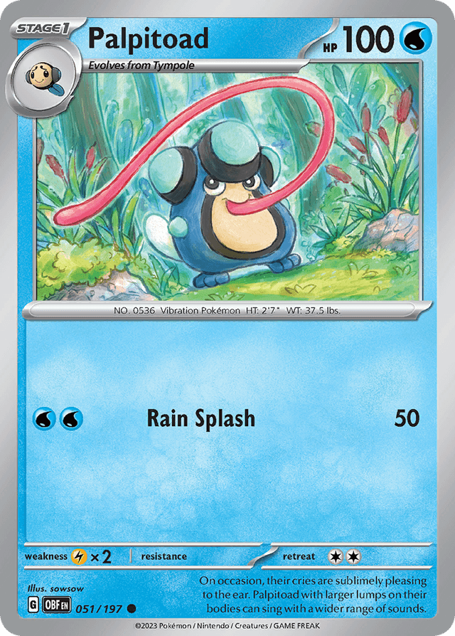 Carta Palpitoad 51/197 do set Obsidian Flames — Pokémon TCG | Bynx
