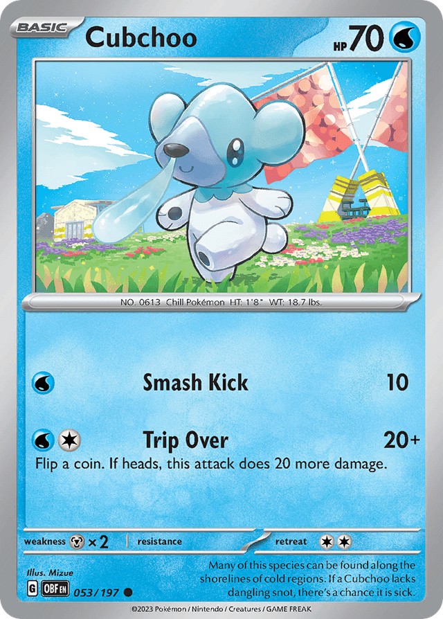 Carta Cubchoo 53/197 do set Obsidian Flames — Pokémon TCG | Bynx