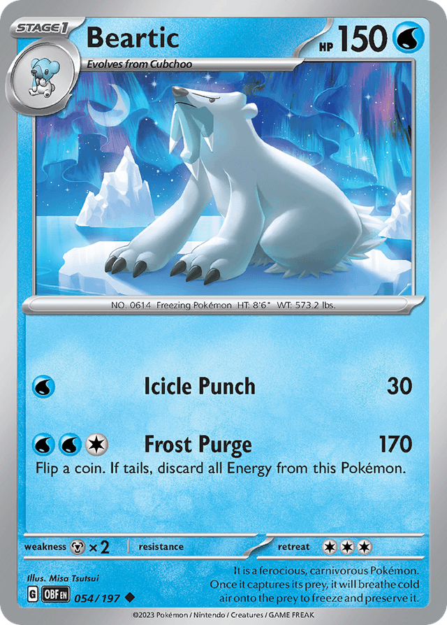 Carta Beartic 54/197 do set Obsidian Flames — Pokémon TCG | Bynx