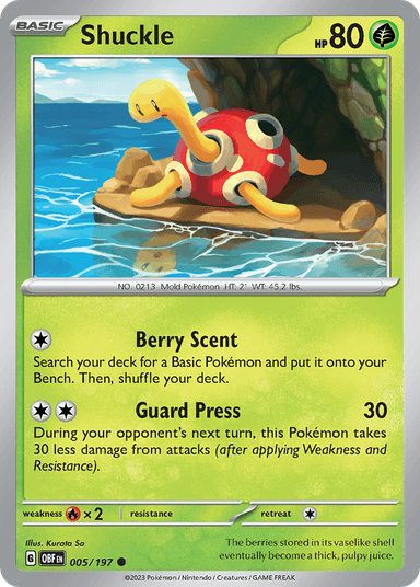 Carta Shuckle 5/197 do set Obsidian Flames — Pokémon TCG | Bynx