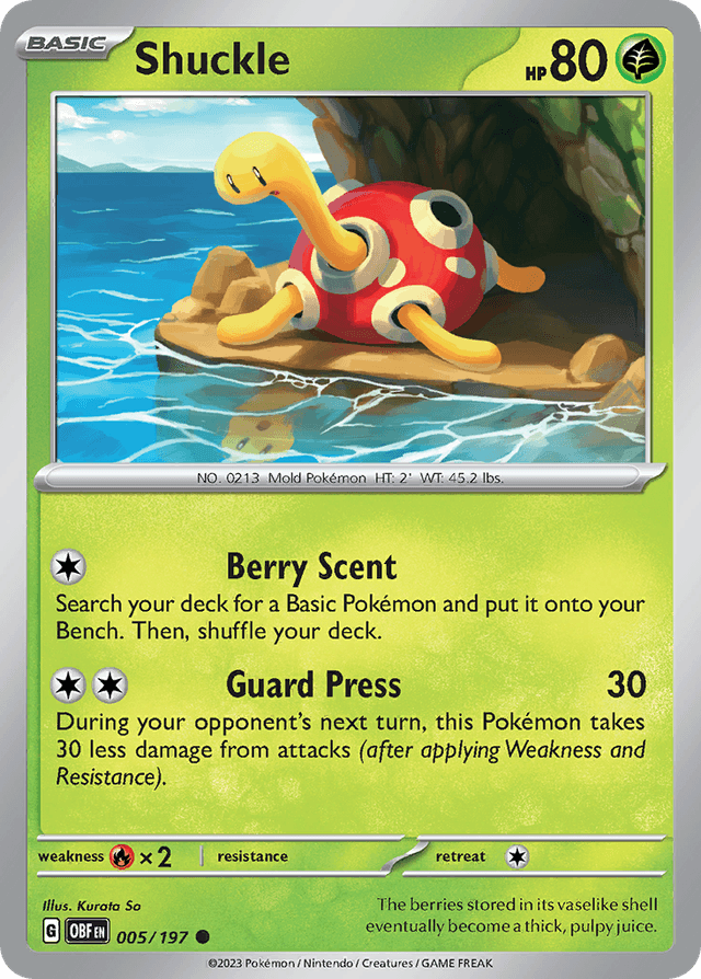 Carta Shuckle 5/197 do set Obsidian Flames — Pokémon TCG | Bynx