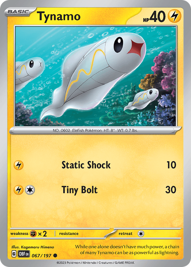 Carta Tynamo 67/197 do set Obsidian Flames — Pokémon TCG | Bynx