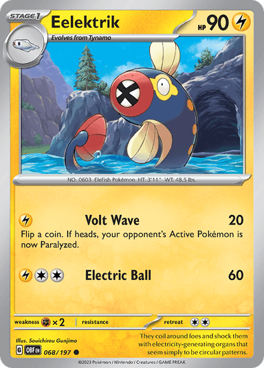 Carta Eelektrik 68/197 do set Obsidian Flames — Pokémon TCG | Bynx