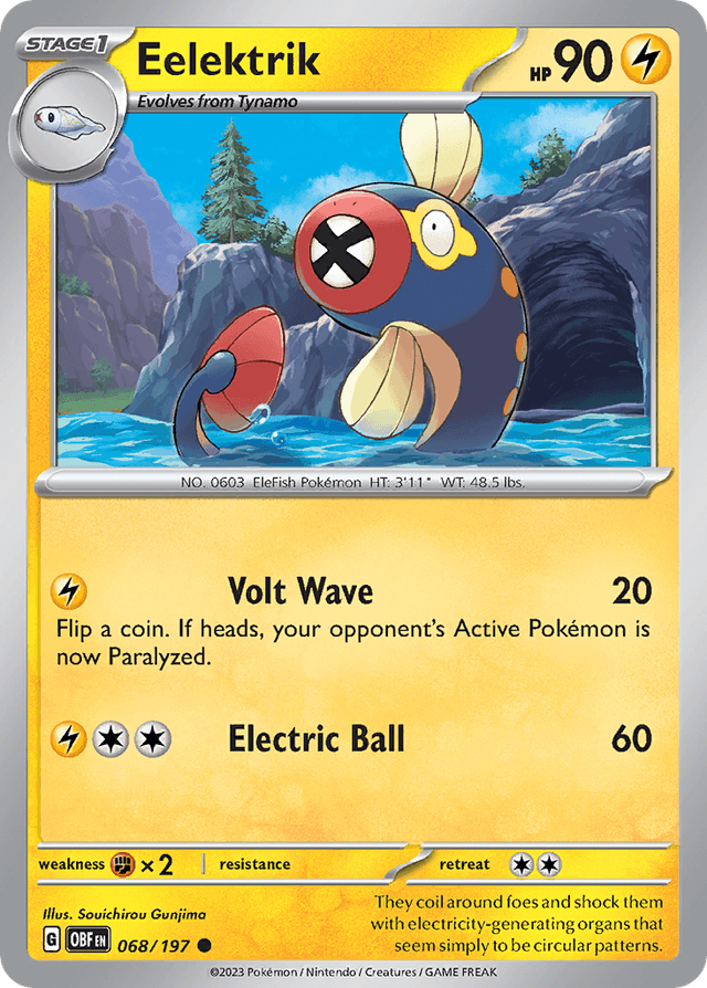 Carta Eelektrik 68/197 do set Obsidian Flames — Pokémon TCG | Bynx