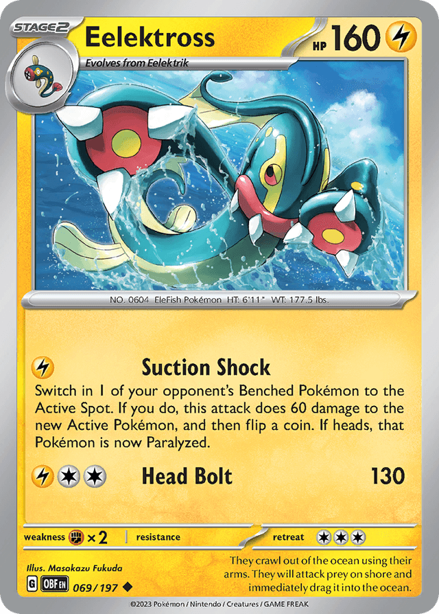 Carta Eelektross 69/197 do set Obsidian Flames — Pokémon TCG | Bynx