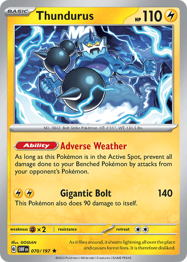 Carta Thundurus 70/197 do set Obsidian Flames — Pokémon TCG | Bynx