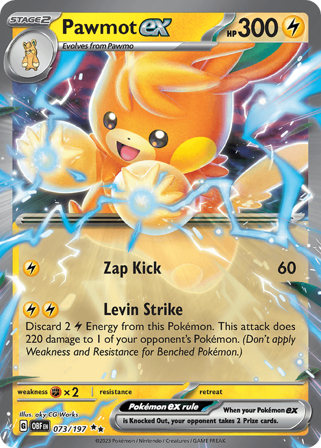 Carta Pawmot ex 73/197 do set Obsidian Flames — Pokémon TCG | Bynx