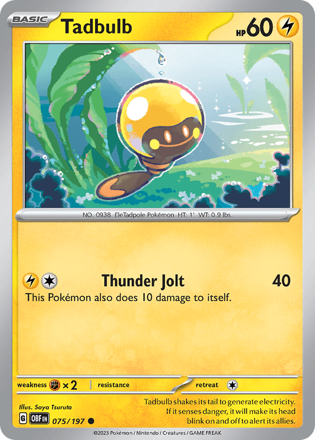 Carta Tadbulb 75/197 do set Obsidian Flames — Pokémon TCG | Bynx