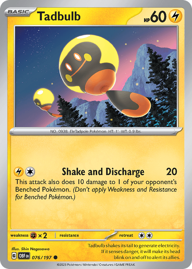 Carta Tadbulb 76/197 do set Obsidian Flames — Pokémon TCG | Bynx