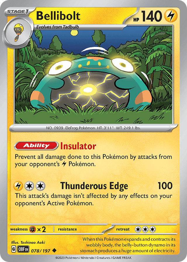Carta Bellibolt 78/197 do set Obsidian Flames — Pokémon TCG | Bynx