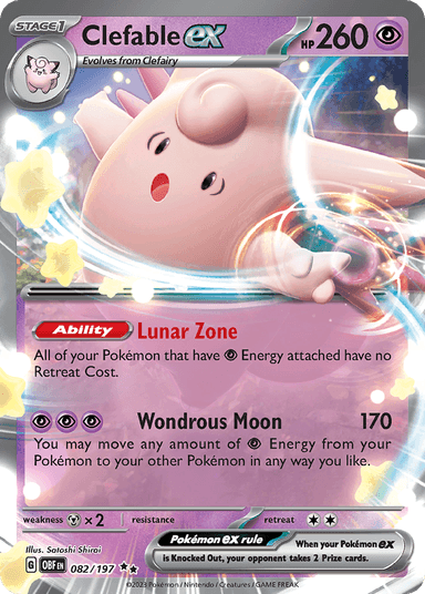 Carta Clefable ex 82/197 do set Obsidian Flames — Pokémon TCG | Bynx