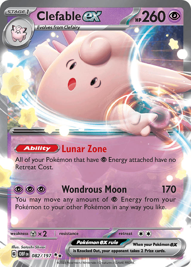 Carta Clefable ex 82/197 do set Obsidian Flames — Pokémon TCG | Bynx