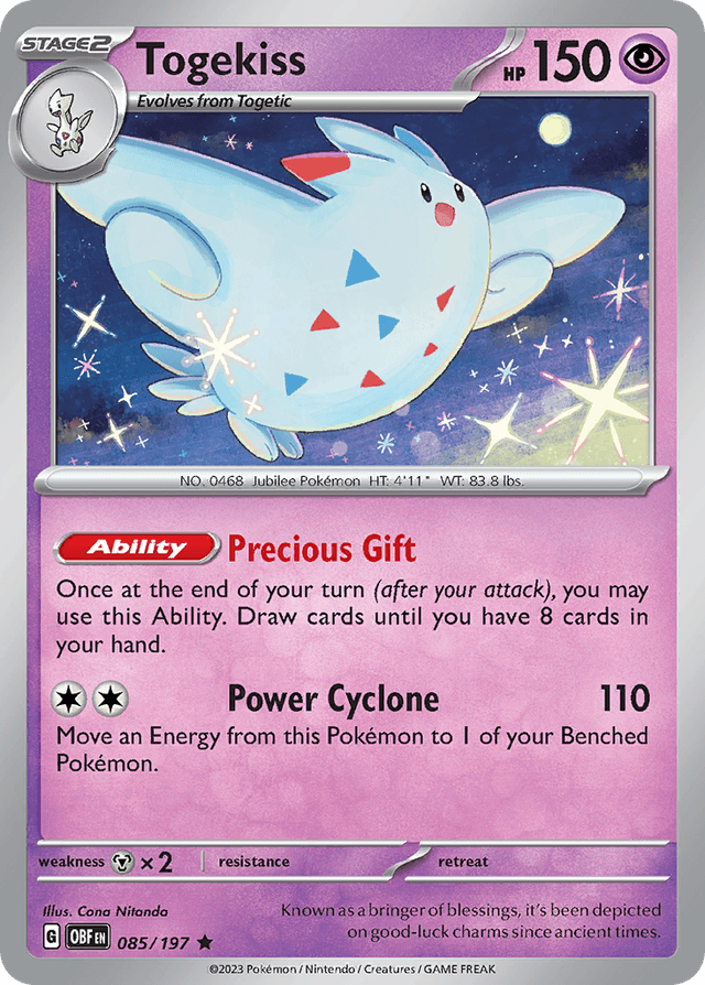 Carta Togekiss 85/197 do set Obsidian Flames — Pokémon TCG | Bynx