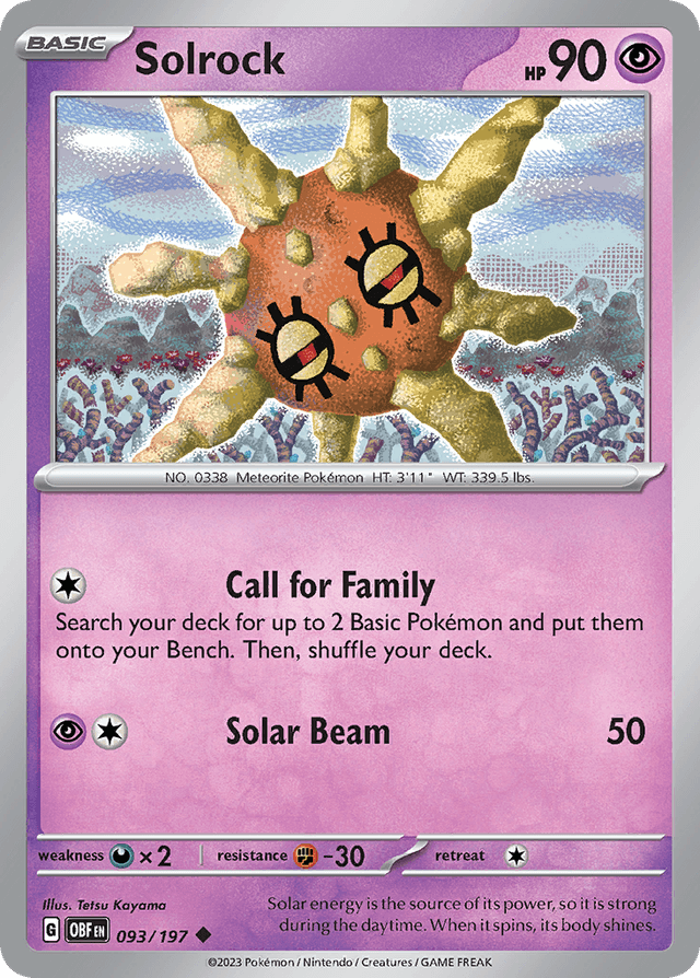 Carta Solrock 93/197 do set Obsidian Flames — Pokémon TCG | Bynx