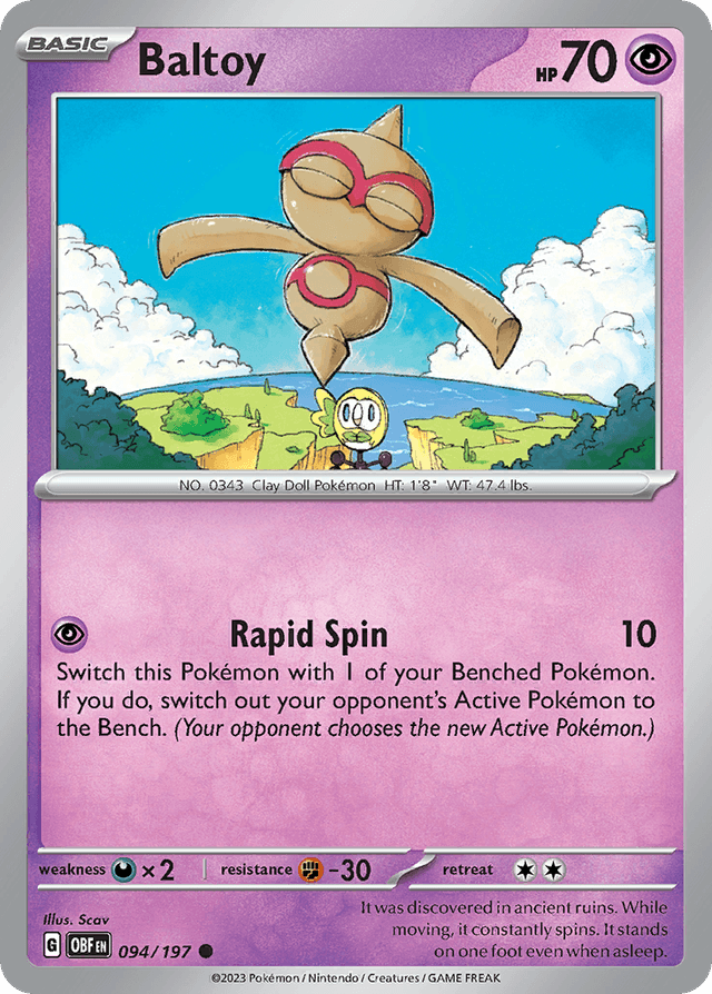 Carta Baltoy 94/197 do set Obsidian Flames — Pokémon TCG | Bynx