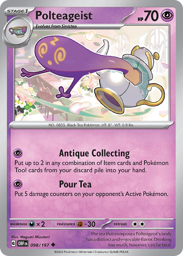 Carta Polteageist 98/197 do set Obsidian Flames — Pokémon TCG | Bynx