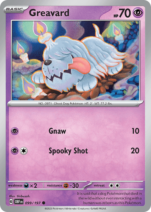 Carta Greavard 99/197 do set Obsidian Flames — Pokémon TCG | Bynx