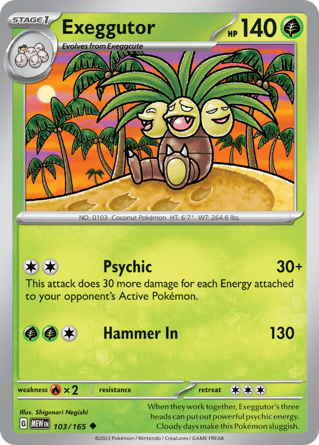 Carta Exeggutor 103/165 do set 151 — Pokémon TCG | Bynx