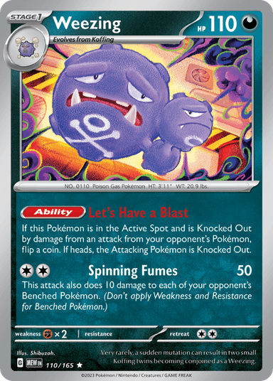 Carta Weezing 110/165 do set 151 — Pokémon TCG | Bynx
