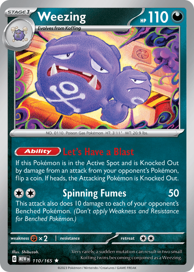 Carta Weezing 110/165 do set 151 — Pokémon TCG | Bynx