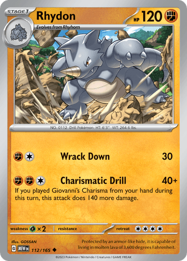 Carta Rhydon 112/165 do set 151 — Pokémon TCG | Bynx