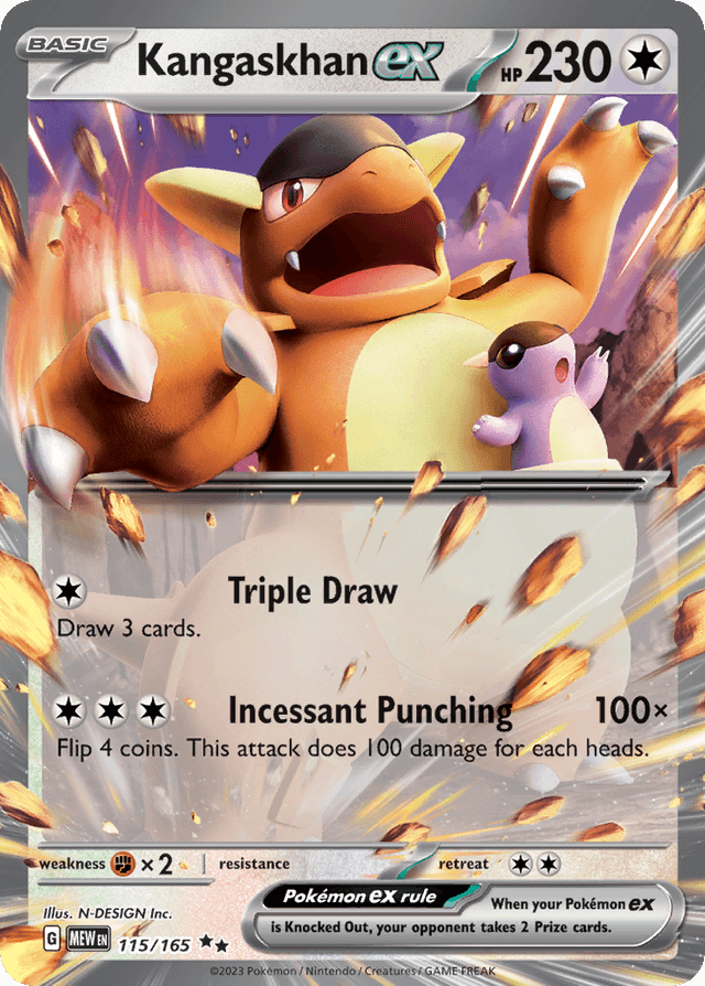 Carta Kangaskhan ex 115/165 do set 151 — Pokémon TCG | Bynx