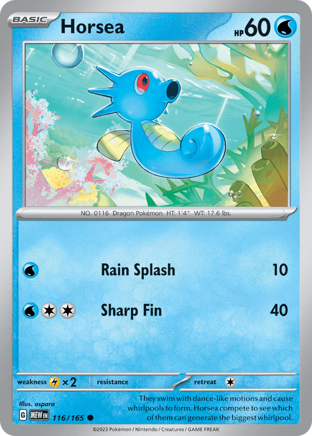 Carta Horsea 116/165 do set 151 — Pokémon TCG | Bynx