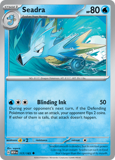 Carta Seadra 117/165 do set 151 — Pokémon TCG | Bynx