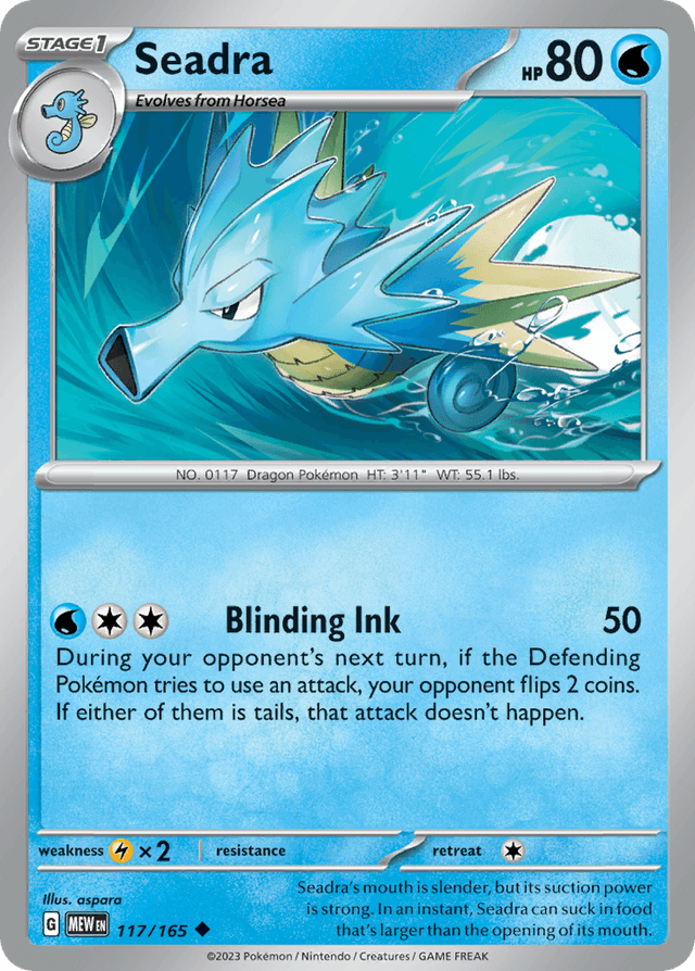 Carta Seadra 117/165 do set 151 — Pokémon TCG | Bynx