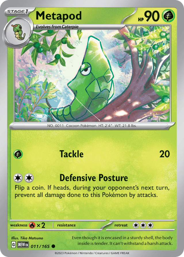 Carta Metapod 11/165 do set 151 — Pokémon TCG | Bynx