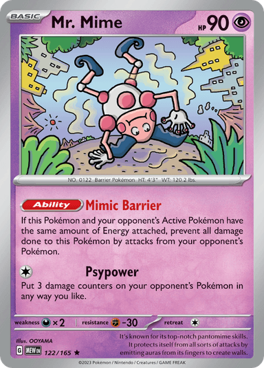 Carta Mr. Mime 122/165 do set 151 — Pokémon TCG | Bynx