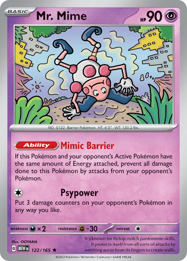 Carta Mr. Mime 122/165 do set 151 — Pokémon TCG | Bynx