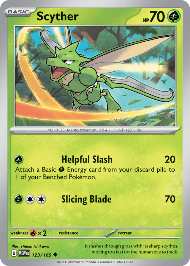 Carta Scyther 123/165 do set 151 — Pokémon TCG | Bynx