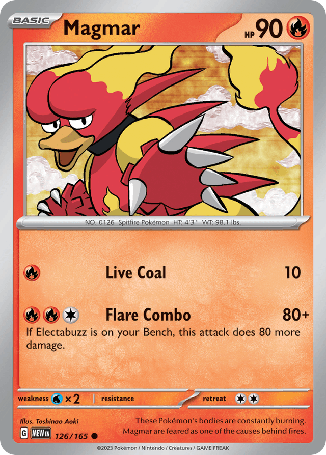 Carta Magmar 126/165 do set 151 — Pokémon TCG | Bynx
