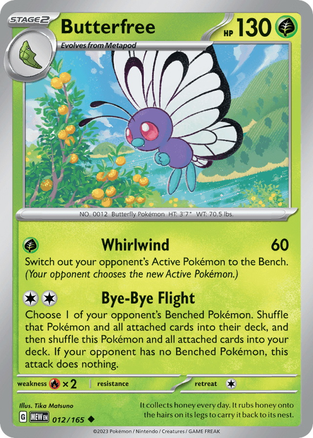 Carta Butterfree 12/165 do set 151 — Pokémon TCG | Bynx