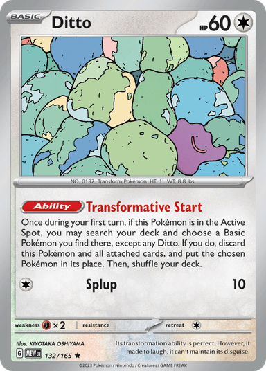 Carta Ditto 132/165 do set 151 — Pokémon TCG | Bynx