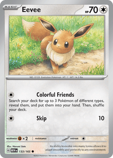 Carta Eevee 133/165 do set 151 — Pokémon TCG | Bynx