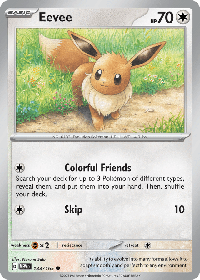 Carta Eevee 133/165 do set 151 — Pokémon TCG | Bynx