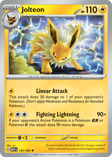 Carta Jolteon 135/165 do set 151 — Pokémon TCG | Bynx