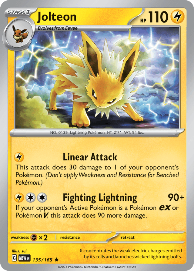 Carta Jolteon 135/165 do set 151 — Pokémon TCG | Bynx