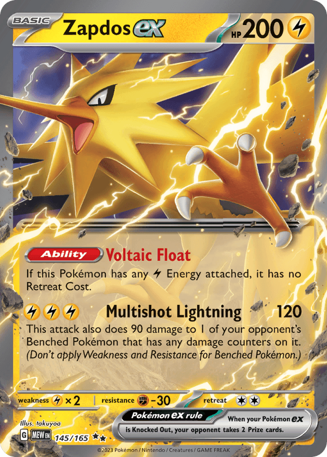 Carta Zapdos ex 145/165 do set 151 — Pokémon TCG | Bynx