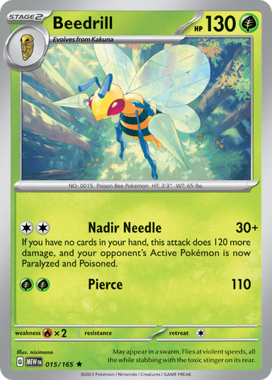 Carta Beedrill 15/165 do set 151 — Pokémon TCG | Bynx