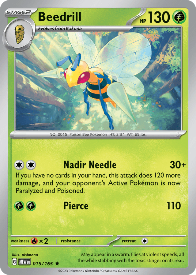 Carta Beedrill 15/165 do set 151 — Pokémon TCG | Bynx