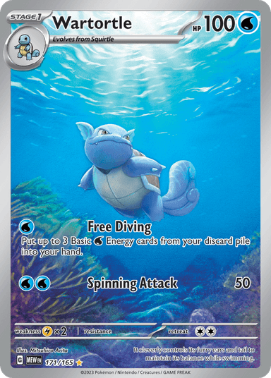 Carta Wartortle 171/165 do set 151 — Pokémon TCG | Bynx